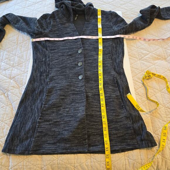 Kuhl Isla Sweater Jacket Women's M Dark Gray Button Up Hooded Outdoorcore READ - Picture 11 of 13